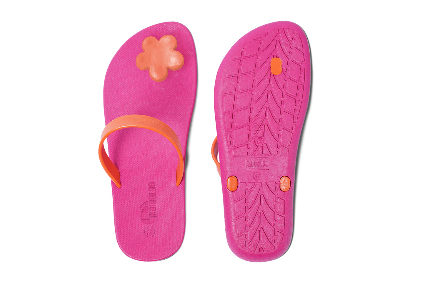 Poppi Flora Pink Sole Orange Strap