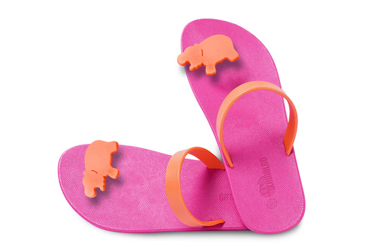 Poppi Hippo Pink Sole Orange Strap