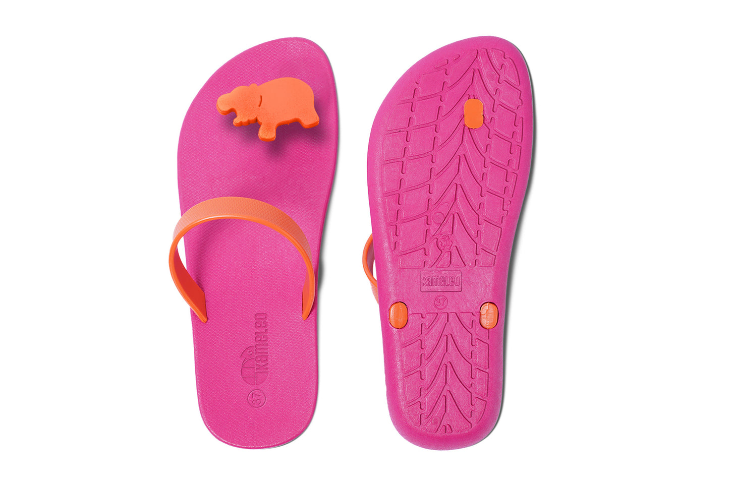 Poppi Hippo Pink Sole Orange Strap