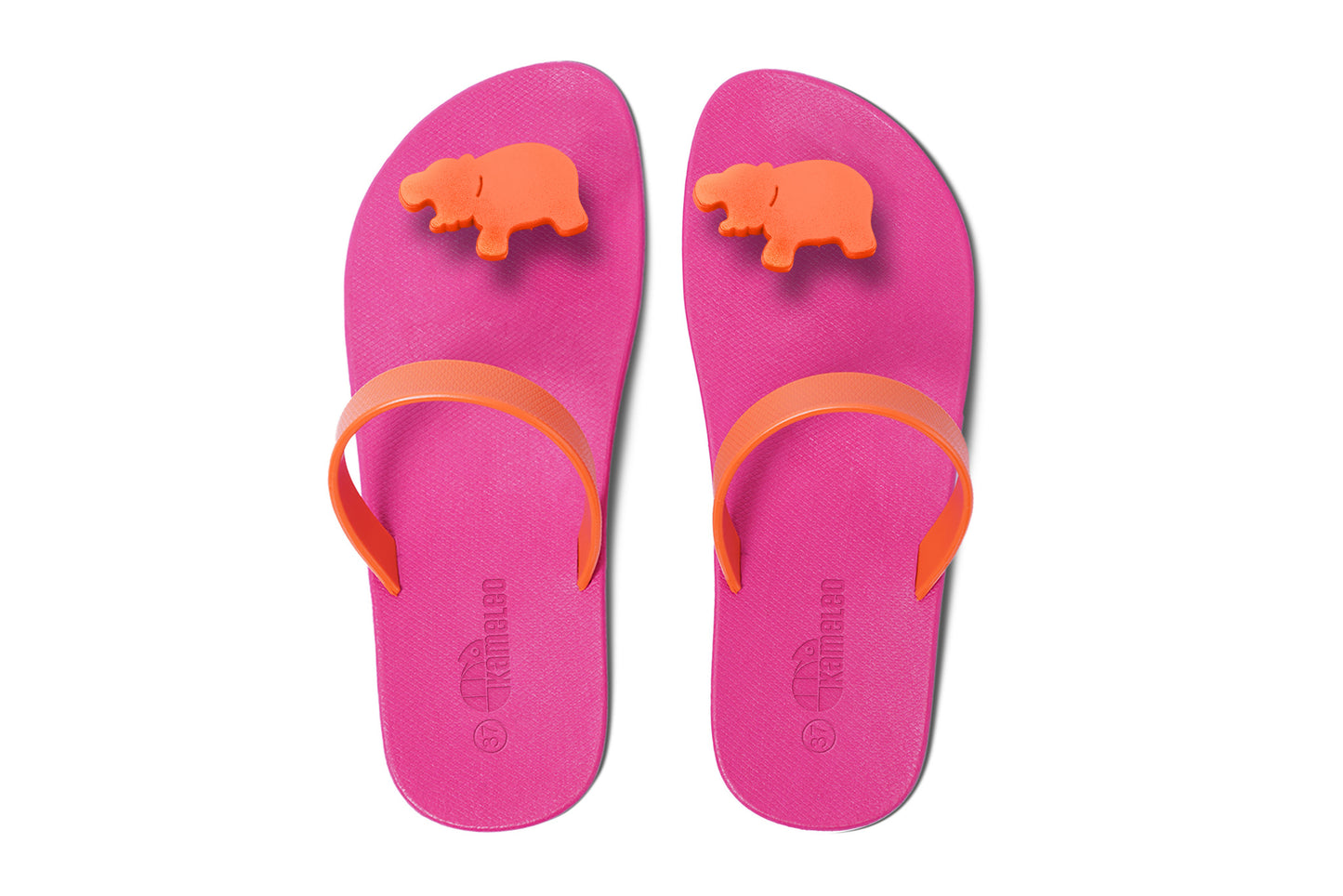 Poppi Hippo Pink Sole Orange Strap