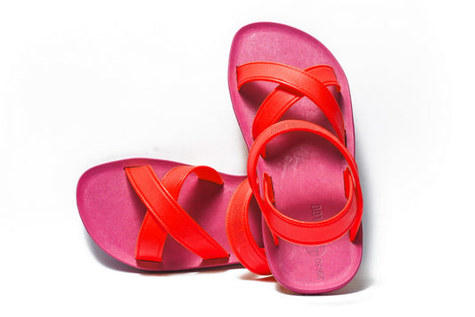 Cross Plus Kids Pink Sole Red Strap