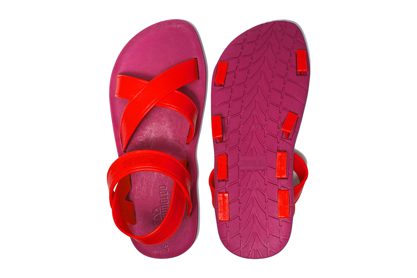 Cross Plus Kids Pink Sole Red Strap