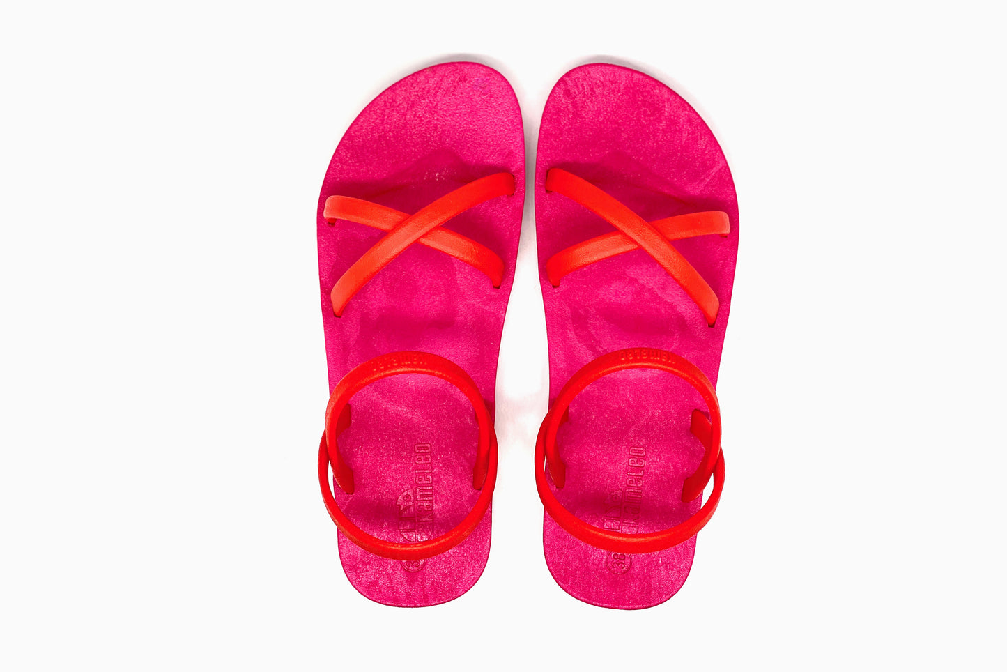 Cross Slim Pink Sole Red Strap
