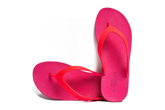 Flippy Pink Sole Red Strap