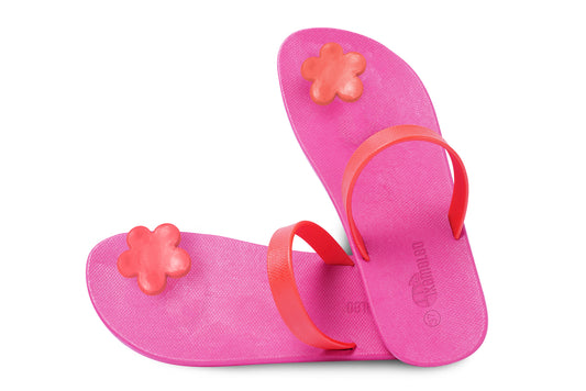 Poppi Flora Pink Sole Red Strap