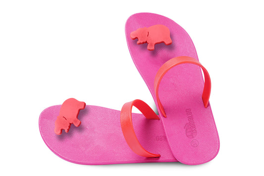Poppi Hippo Pink Sole Red Strap
