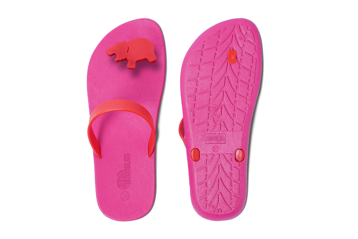 Poppi Hippo Pink Sole Red Strap