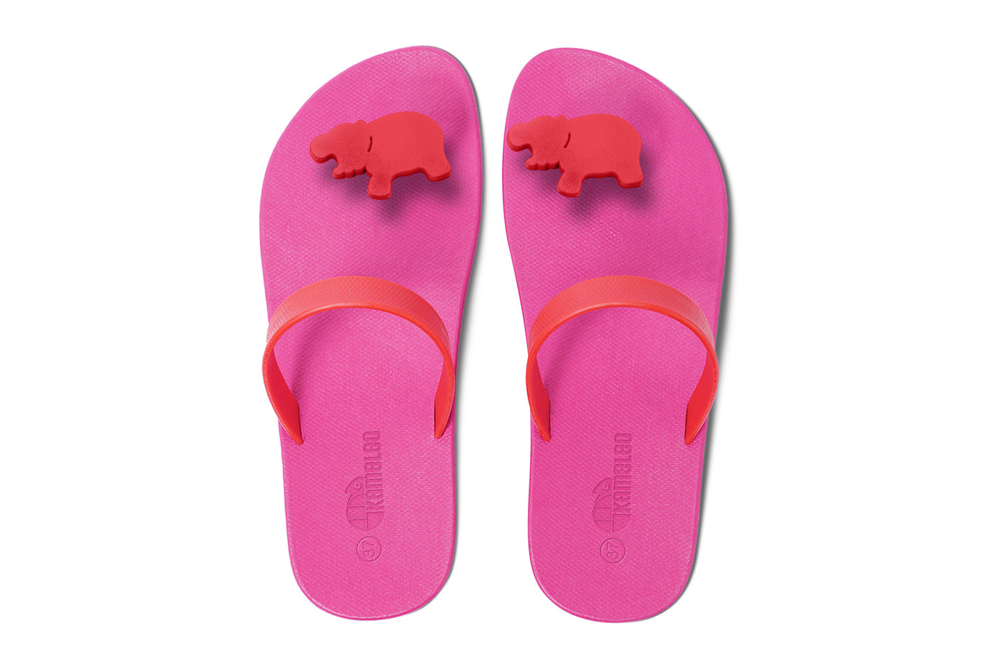 Poppi Hippo Pink Sole Red Strap