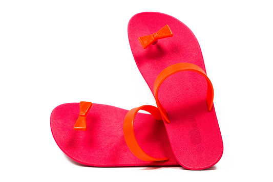 Poppi Bow Pink Sole Red Strap