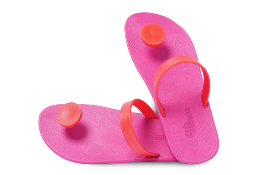 Poppi Dot Pink Sole Red Strap