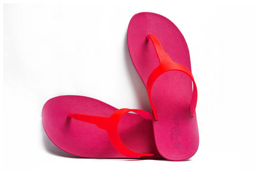 Thongs Pink Sole Red Strap