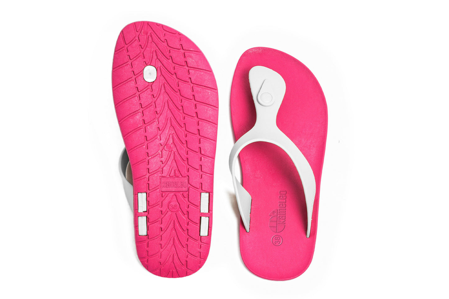 Candy Pink Sole White Strap