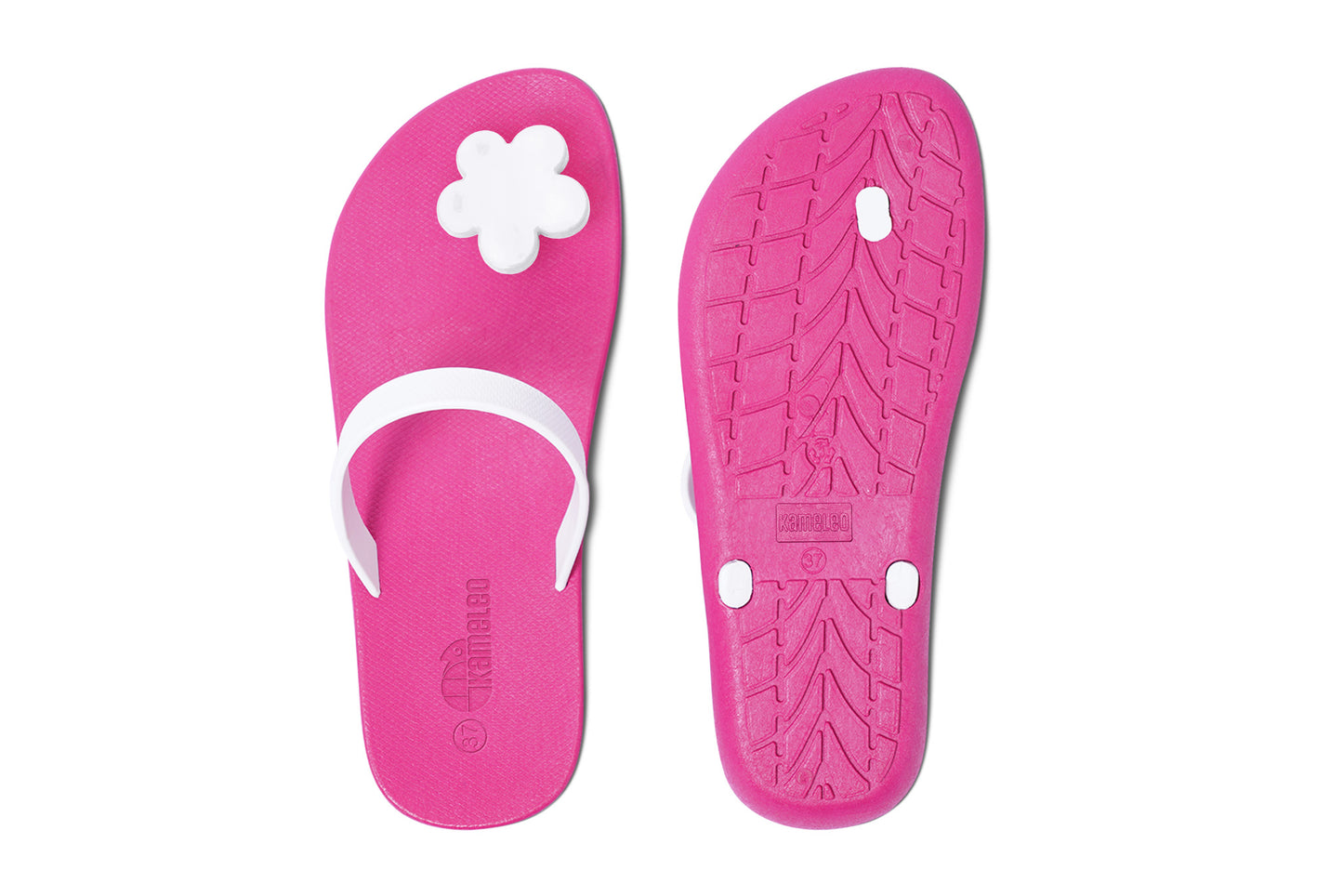 Poppi Flora Pink Sole White Strap