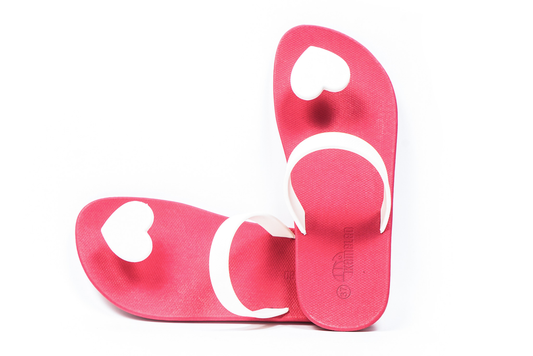 Poppi Heart Pink Sole White Strap
