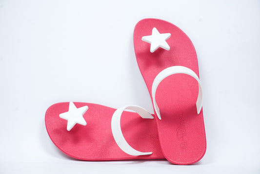 Poppi Star Pink Sole White Strap