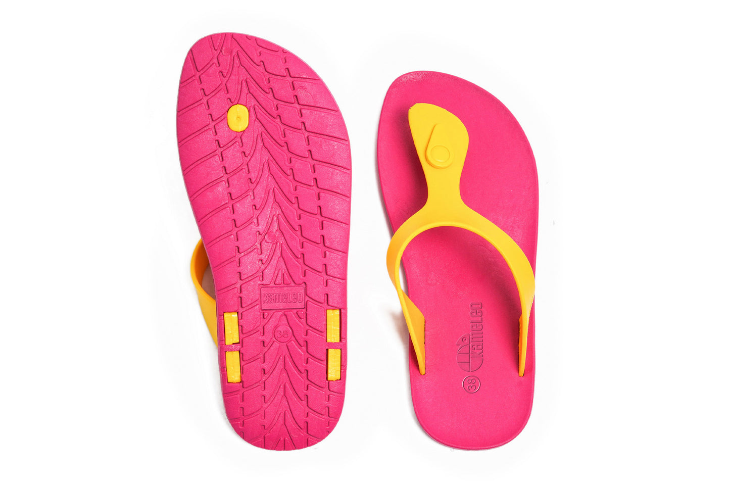 Candy Pink Sole Yellow Strap