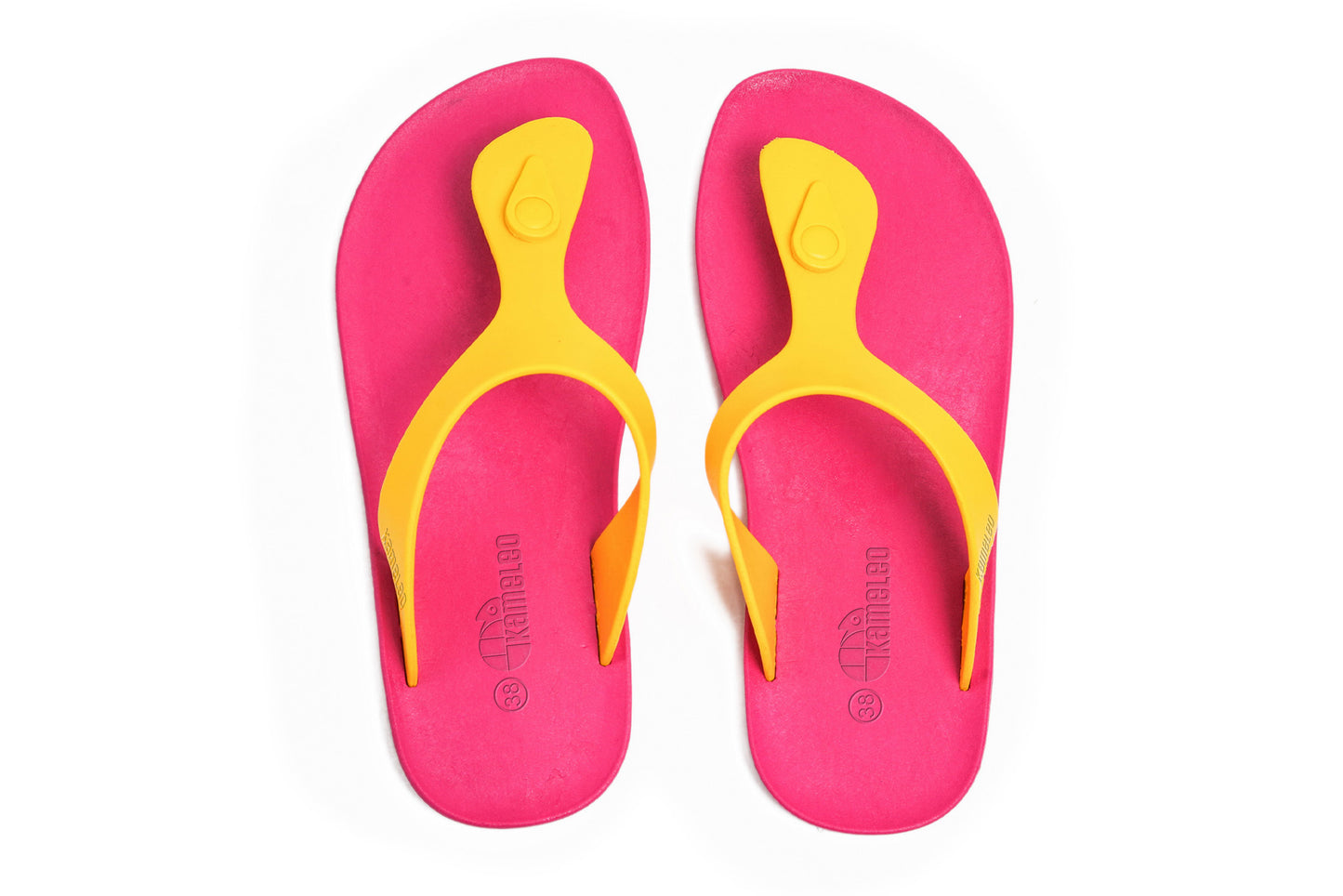 Candy Pink Sole Yellow Strap