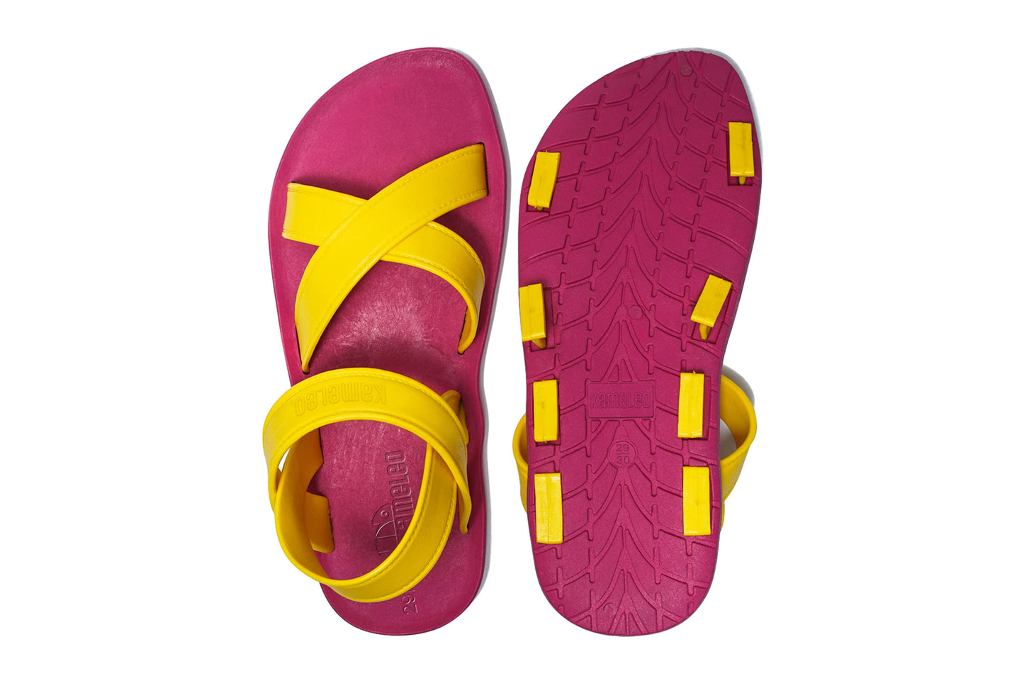 Cross Plus Kids Pink Sole Yellow Strap