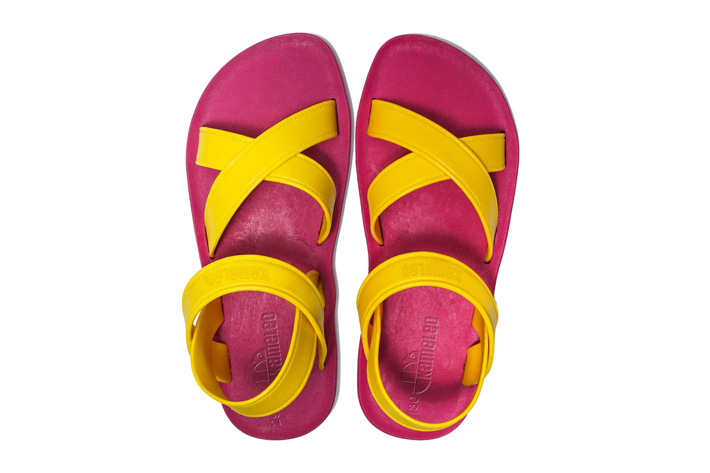 Cross Plus Kids Pink Sole Yellow Strap
