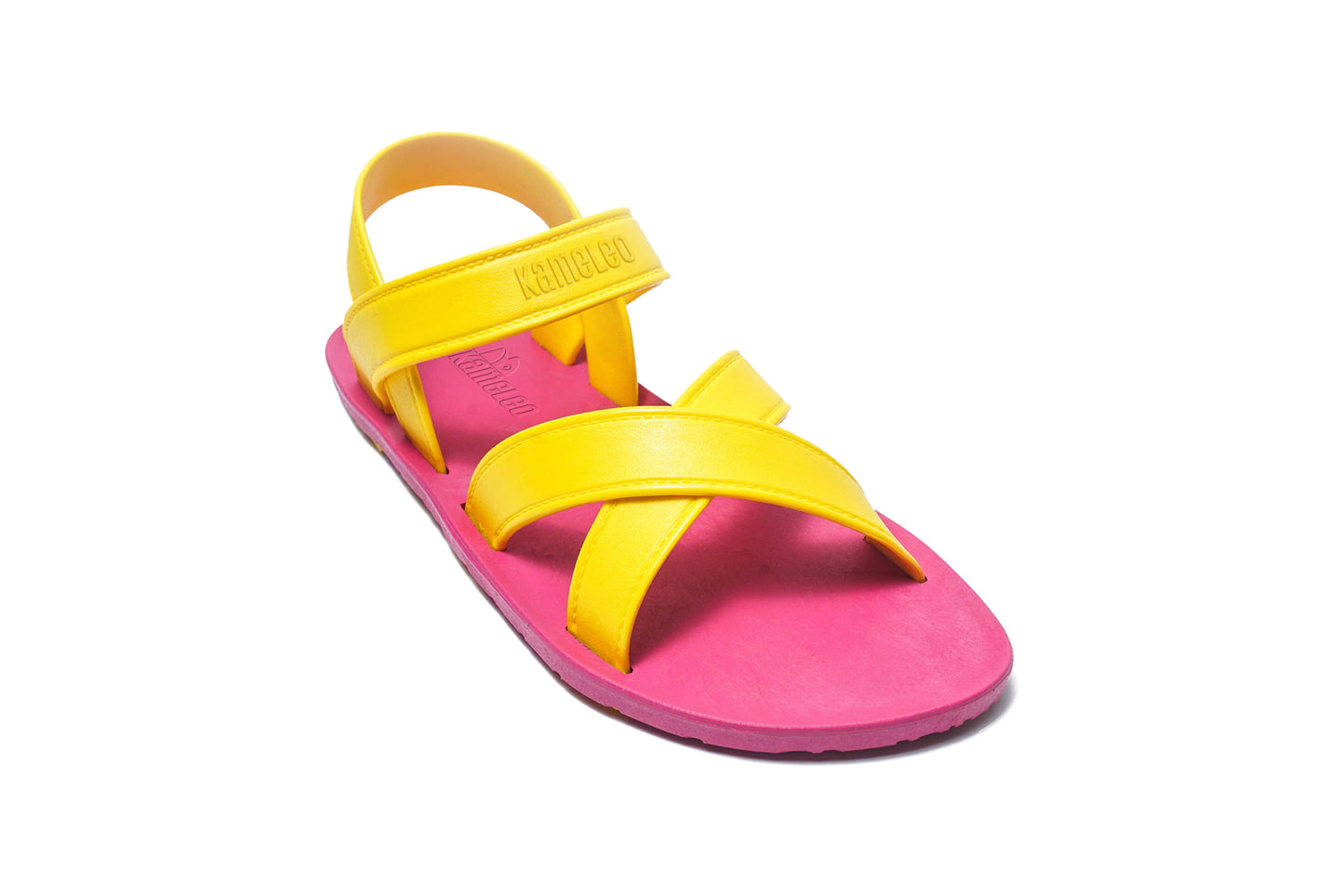 Cross Plus Kids Pink Sole Yellow Strap