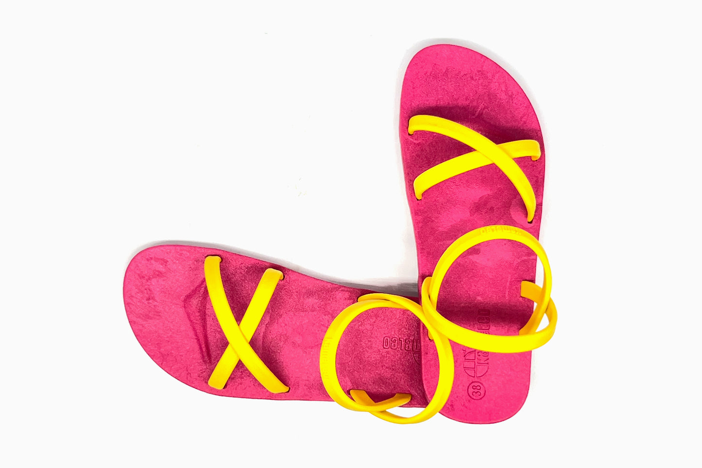 Cross Slim Pink Sole Yellow Strap
