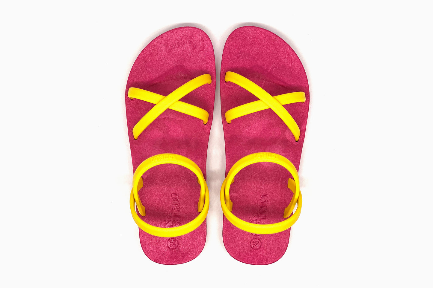 Cross Slim Pink Sole Yellow Strap