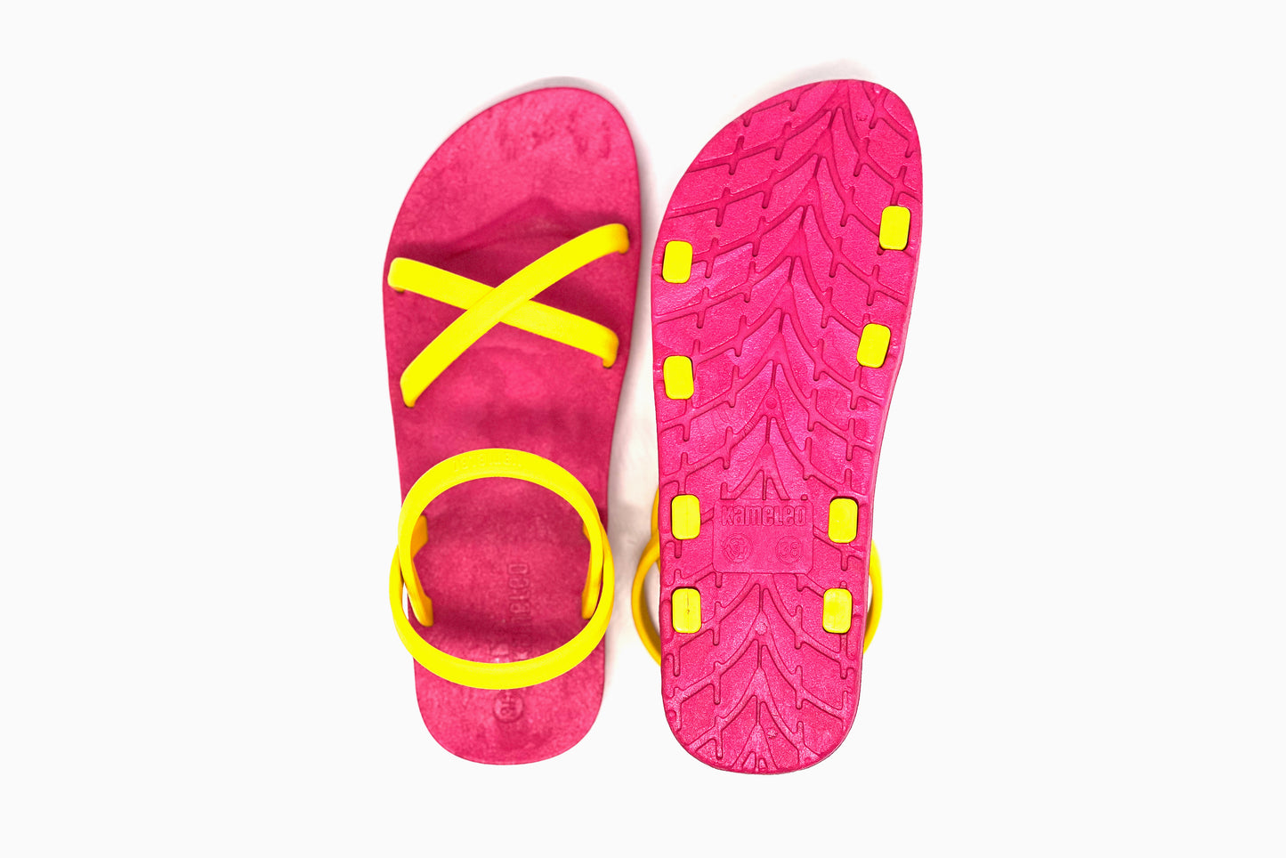 Cross Slim Pink Sole Yellow Strap