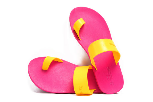 Pop Thumb Pink Sole Yellow Strap
