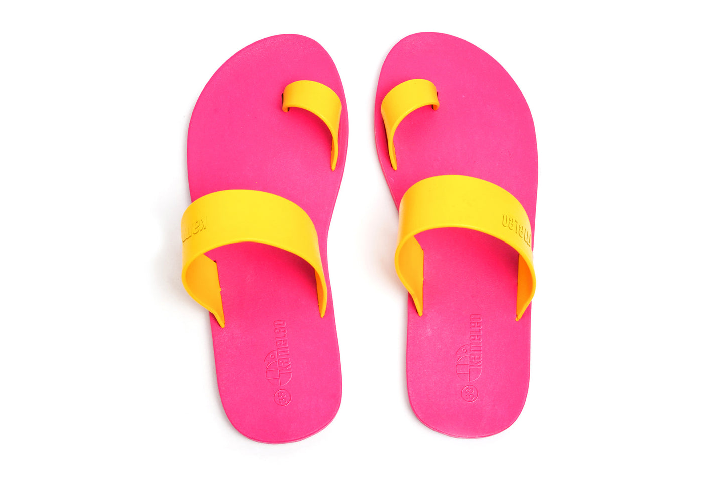 Pop Thumb Pink Sole Yellow Strap