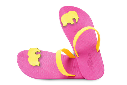 Poppi Ellie Pink Sole Yellow Strap