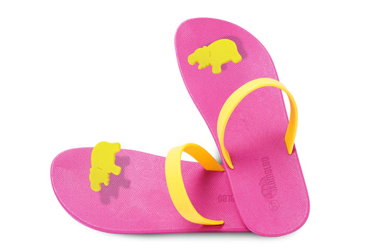 Poppi Hippo Pink Sole Yellow Strap