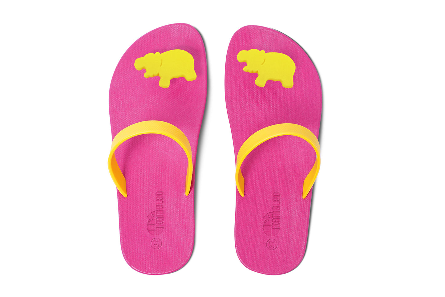 Poppi Hippo Pink Sole Yellow Strap