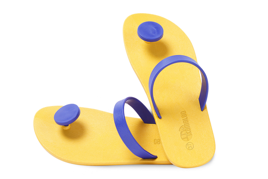 Poppi Dot Yellow Sole Blue Strap
