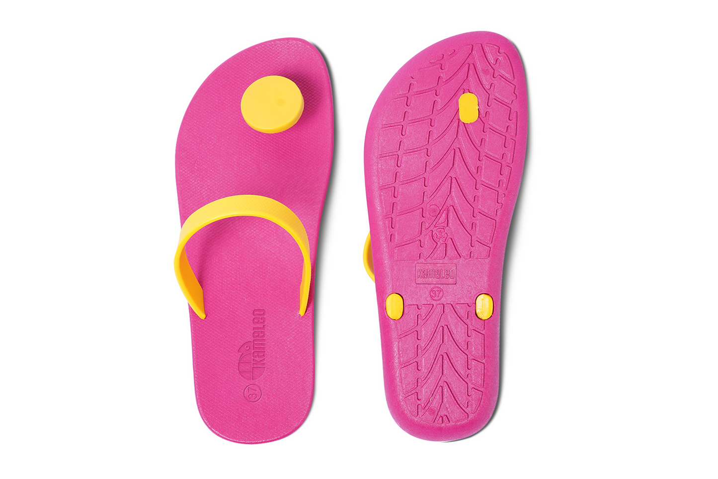 Poppi Dot Pink Sole Yellow Strap