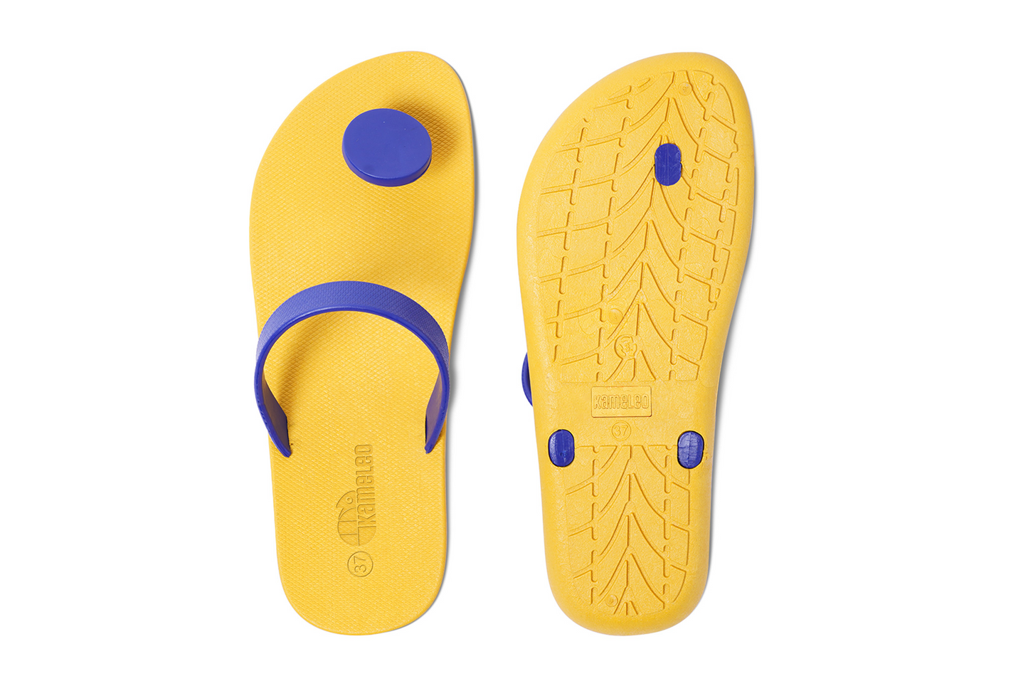 Poppi Dot Yellow Sole Blue Strap