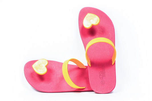 Poppi Heart Pink Sole Yellow Strap