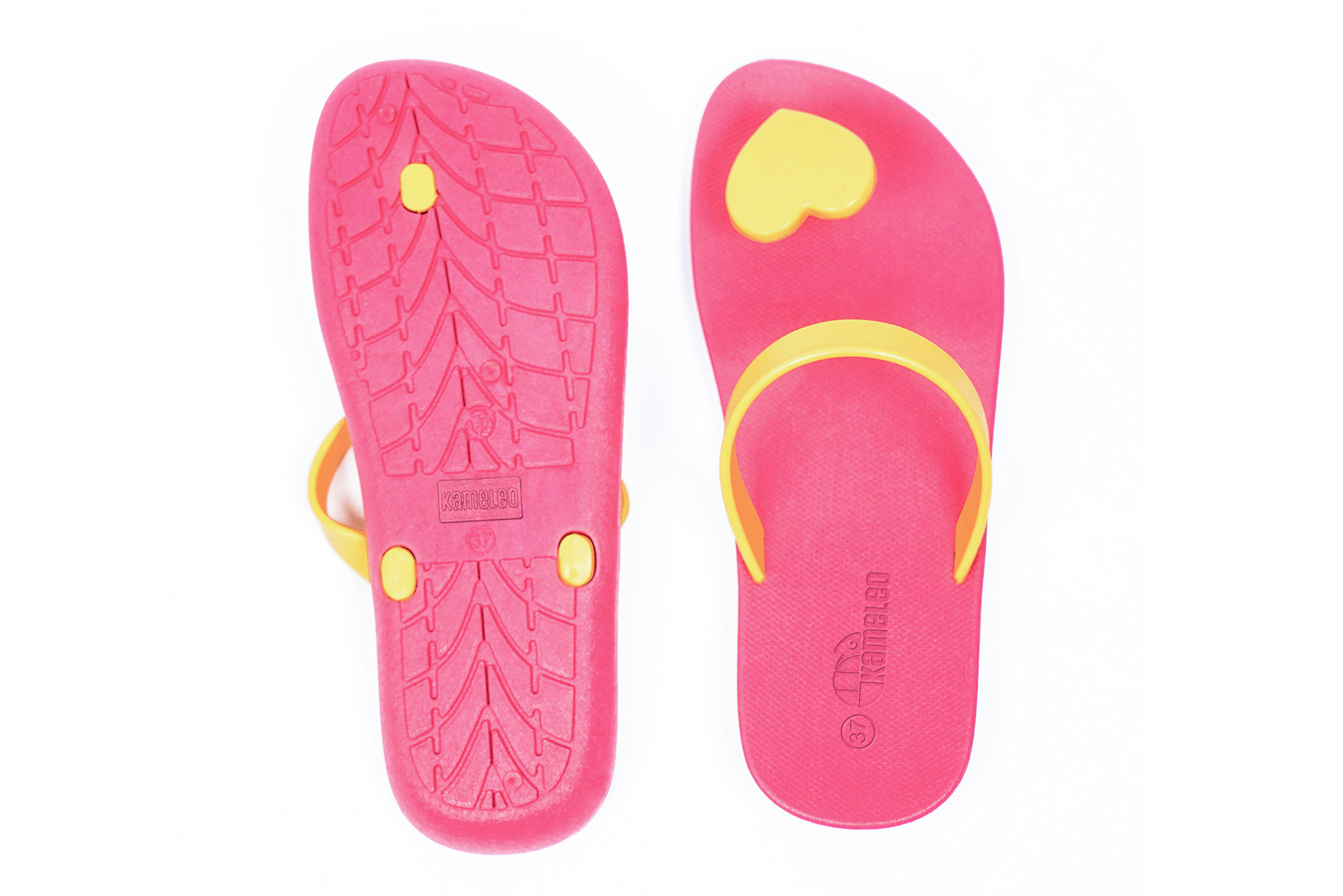 Poppi Heart Pink Sole Yellow Strap