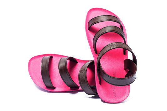 Twin Plus Kids Pink Sole Brown Strap