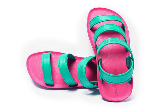 Twin Plus Kids Pink Sole Green Strap
