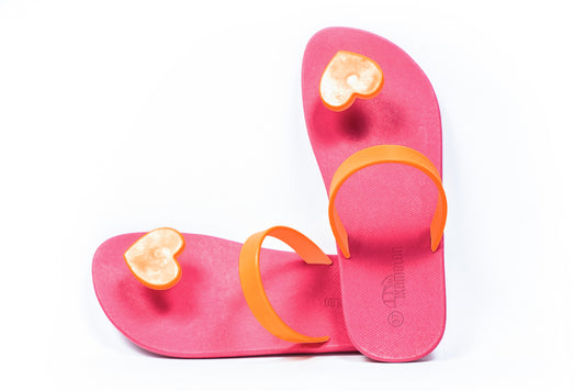 Poppi Heart Pink Sole Orange Strap