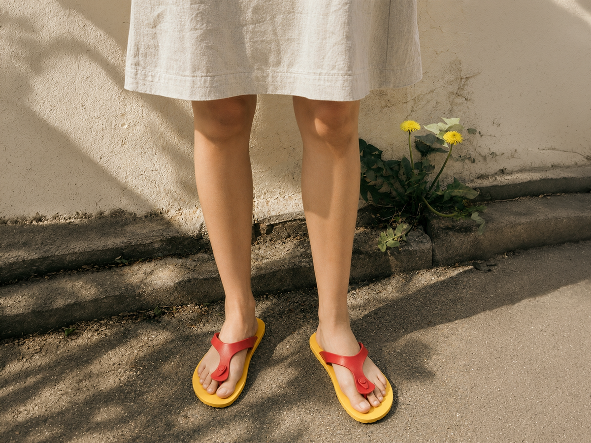 Candy Yellow Sole Red Strap