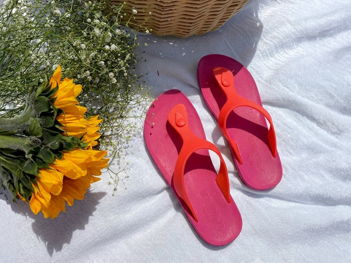 Candy Pink Sole Red Strap