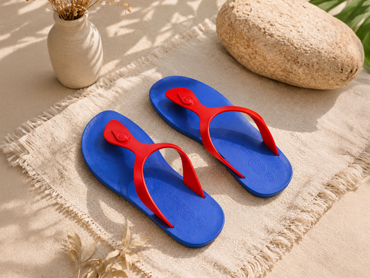 Candy Blue Sole Red Strap