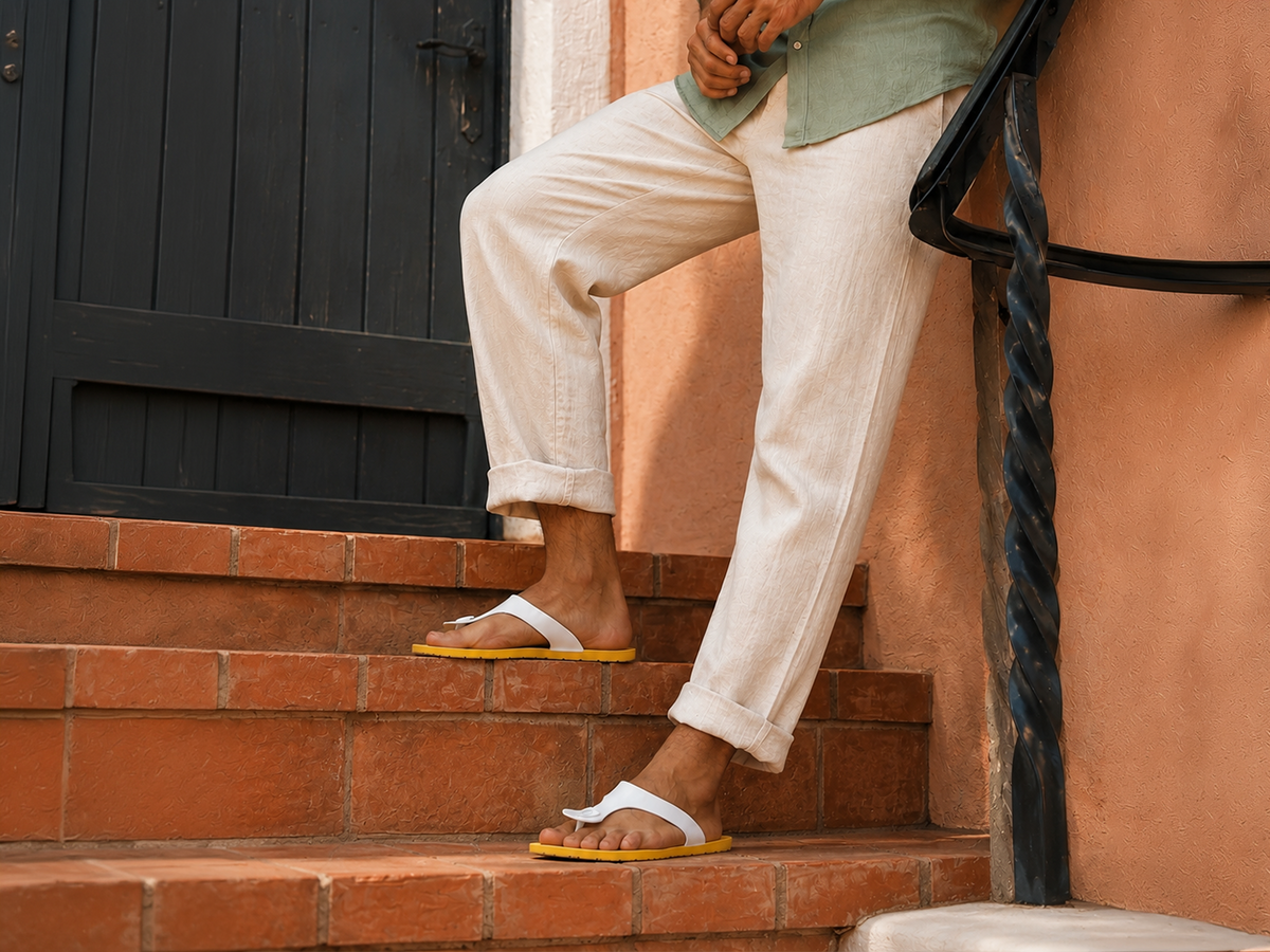 Candy Yellow Sole White Strap