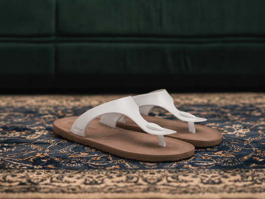 Candy Brown Sole White Strap