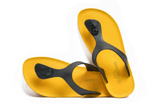 Candy Yellow Sole Black Strap