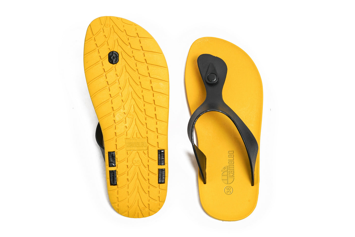 Candy Yellow Sole Black Strap