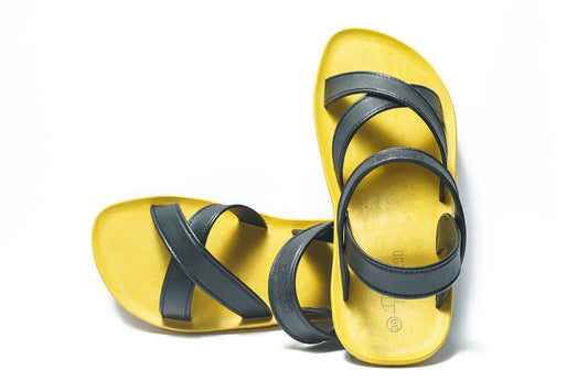 Cross Plus Yellow Sole Black Strap