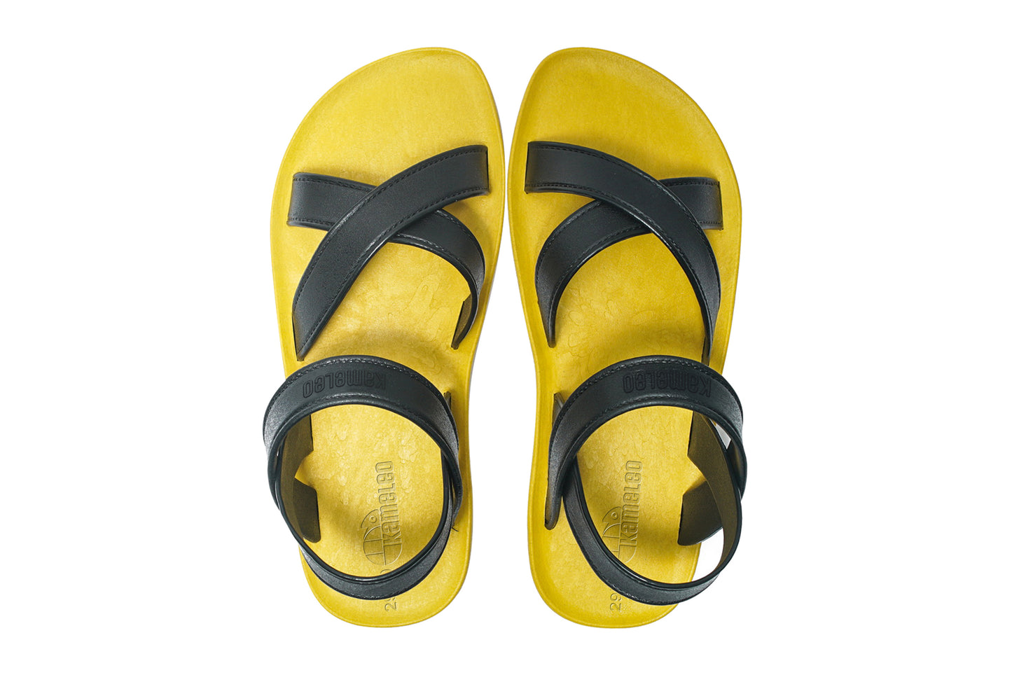 Cross Plus Kids Yellow Sole Black Strap