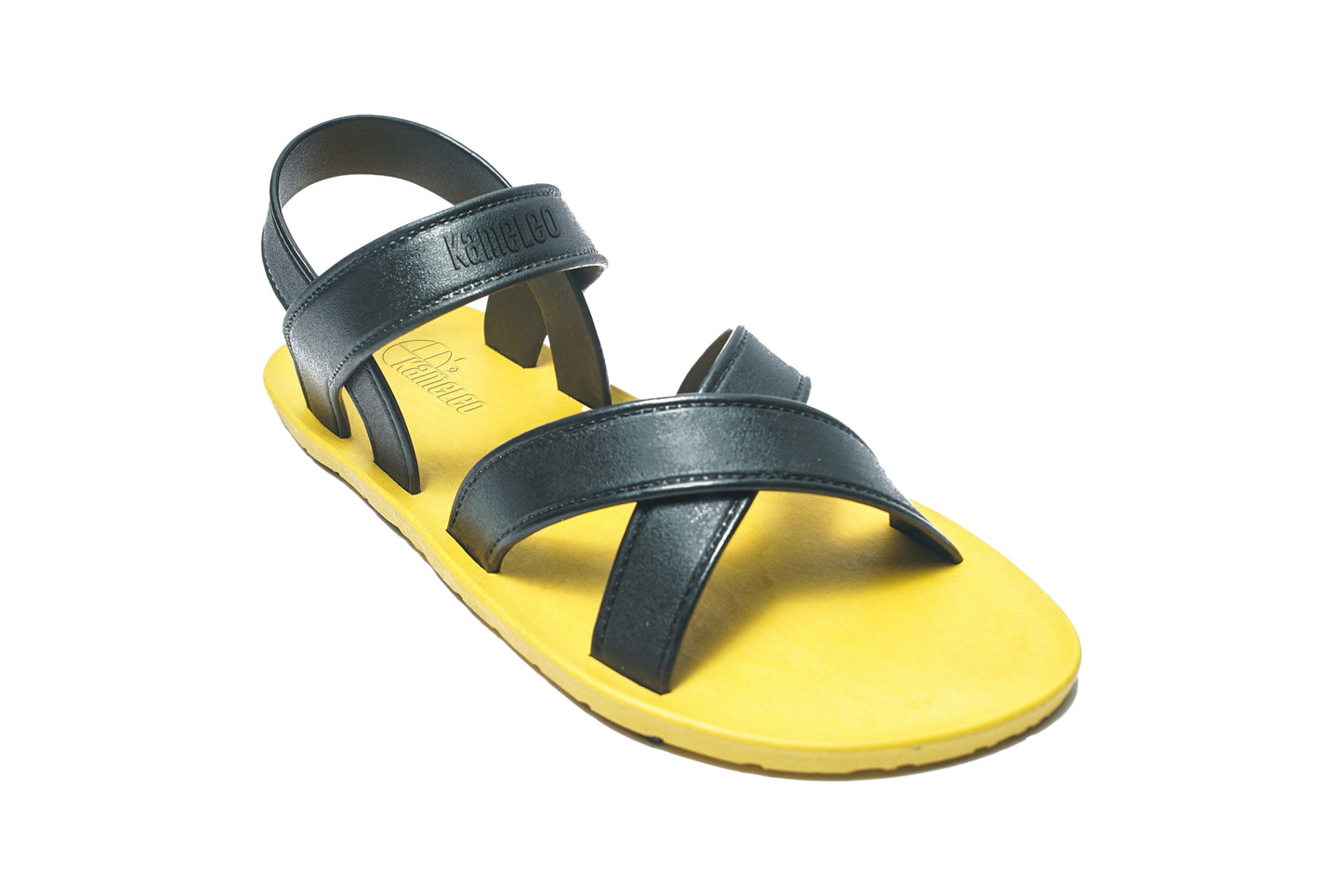 Cross Plus Kids Yellow Sole Black Strap
